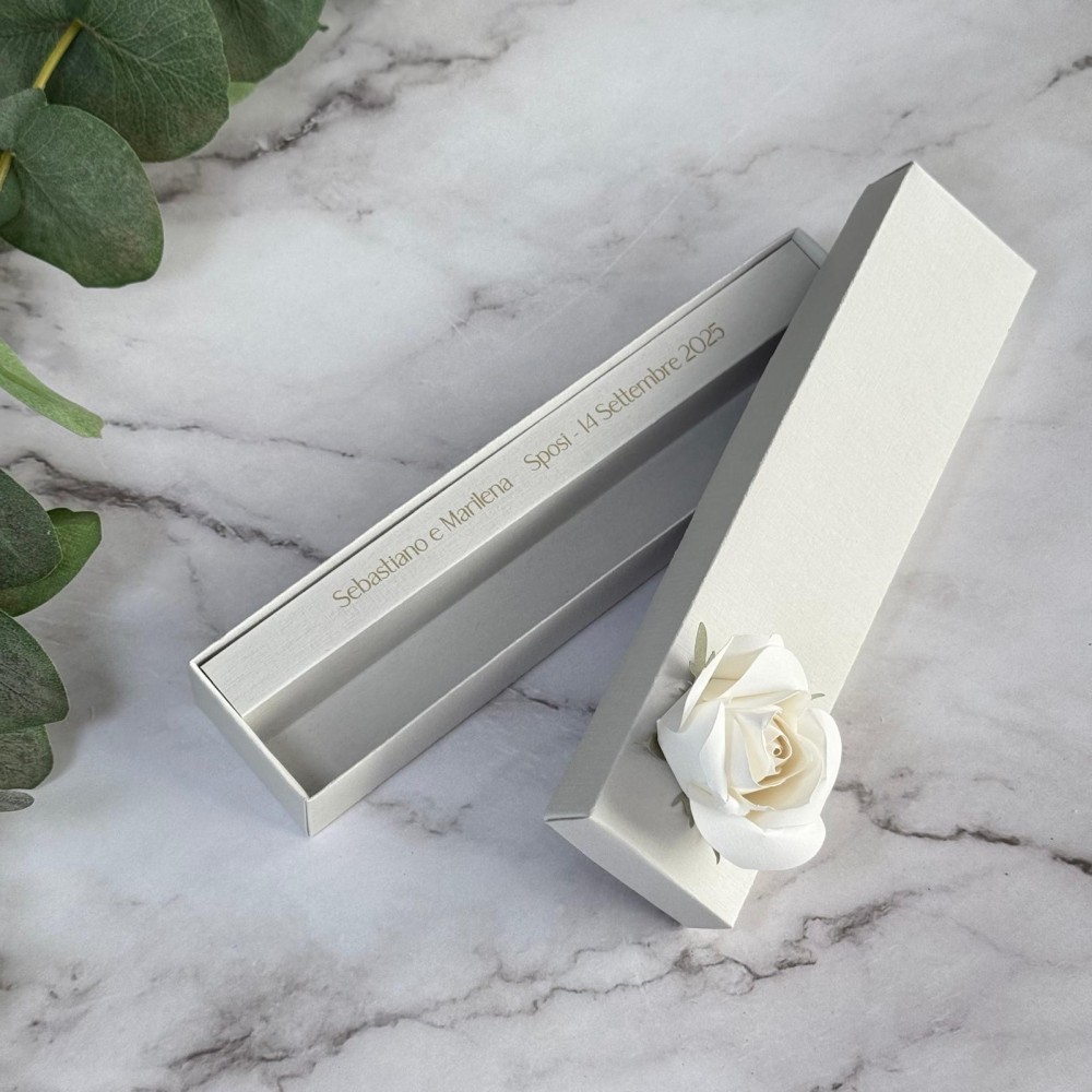 Box Portaconfetti Matrimonio con Rosa