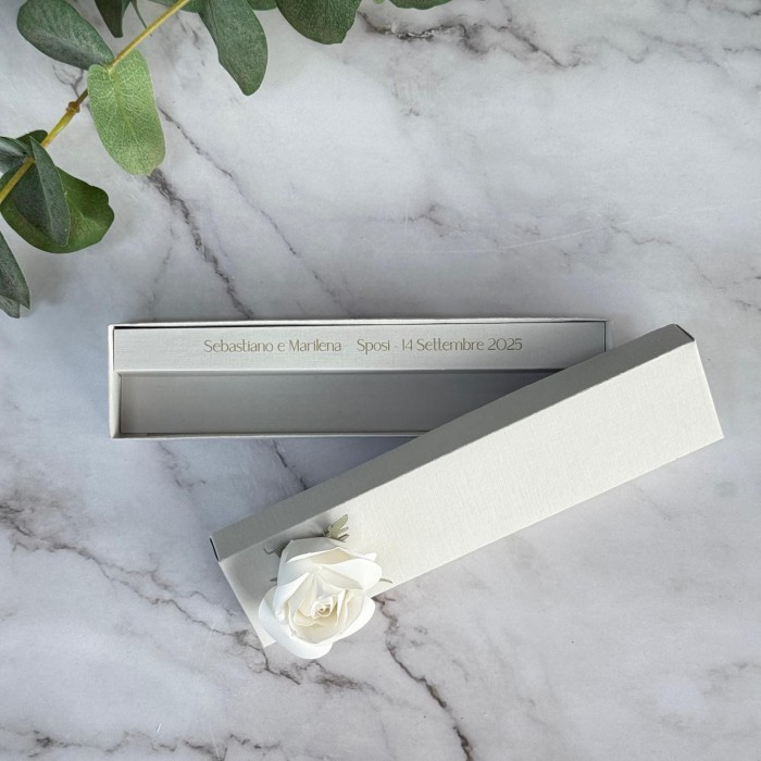 Box Portaconfetti Matrimonio con Rosa