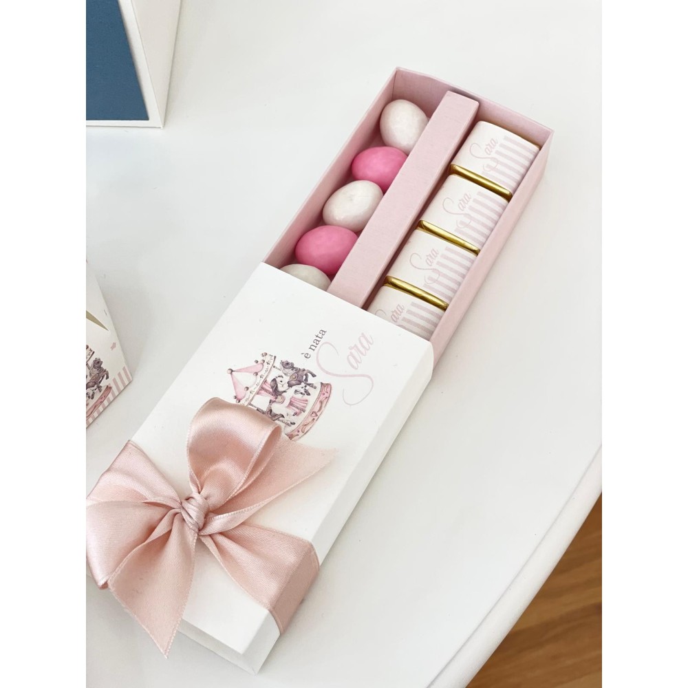 Scatola portaconfetti nascita tema carillon