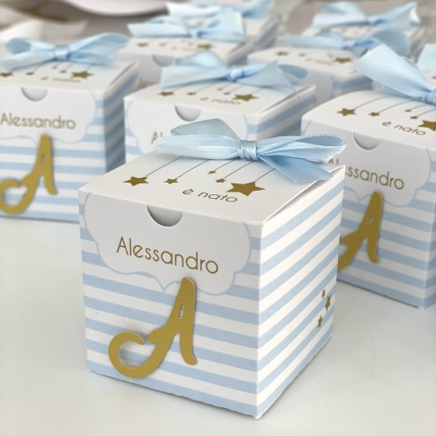 BabyCube Box Stars - Scatolina nascita elegante con stelle dorate 2