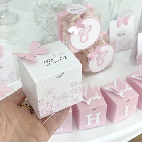 BabyCube Box Butterfly - Scatolina nascita elegante con stelle dorate
