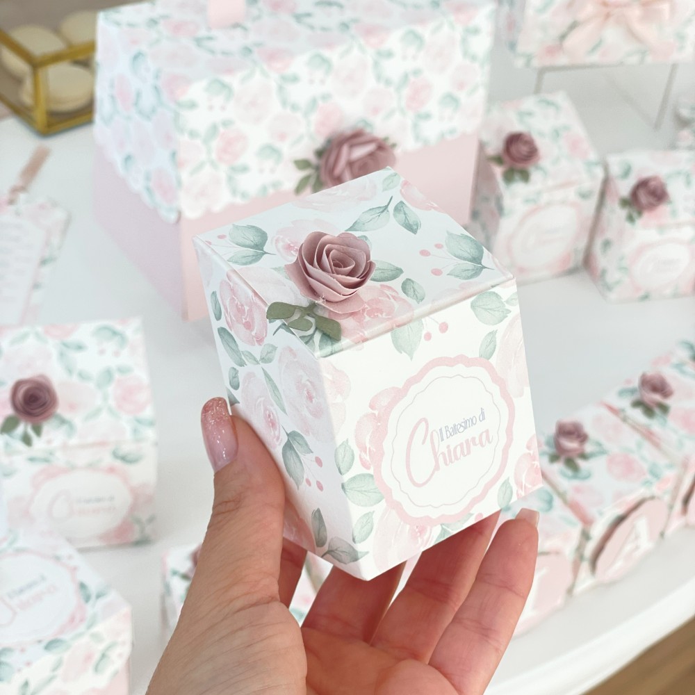 BabyCube Box Butterfly - Scatolina nascita elegante con stelle dorate