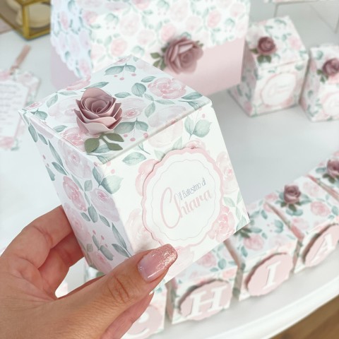 BabyCube Box Butterfly - Scatolina nascita elegante con stelle dorate