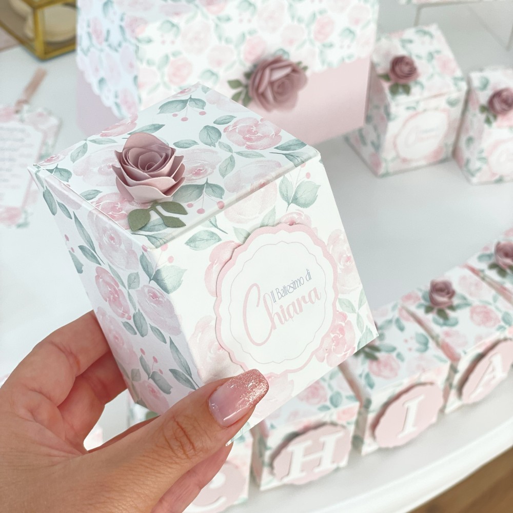 BabyCube Box Butterfly - Scatolina nascita elegante con stelle dorate