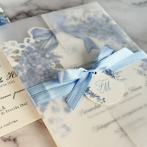 Invito Vellum Blu di Ortensia 2