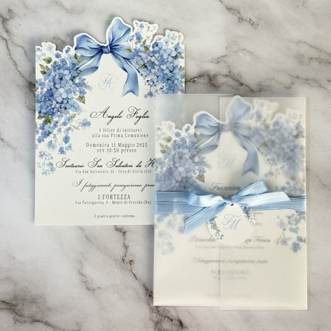 Invito Vellum Blu di Ortensia