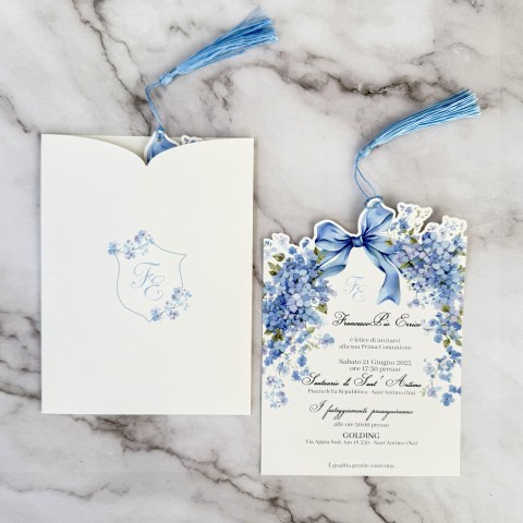 Invito a tasca Blu di Ortensia