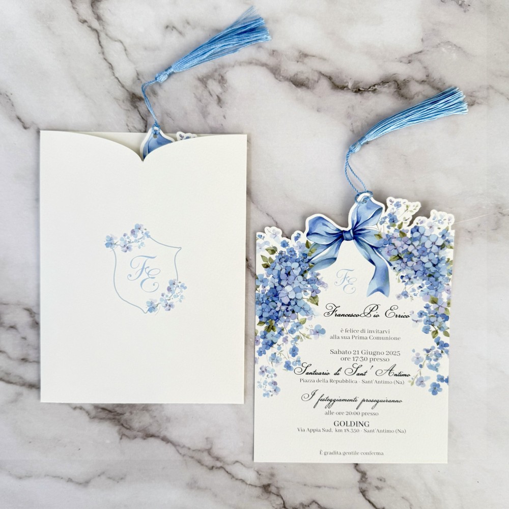 Invito a tasca Blu di Ortensia