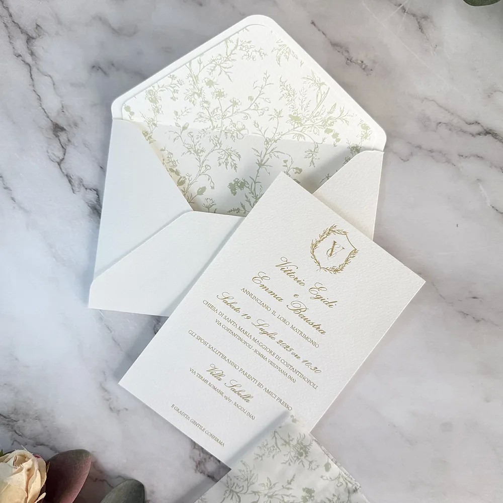 Partecipazione Matrimonio Green Chic - Modello Dior