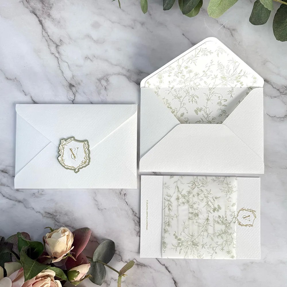 Partecipazione Matrimonio Green Chic - Modello Dior Iside Creazioni