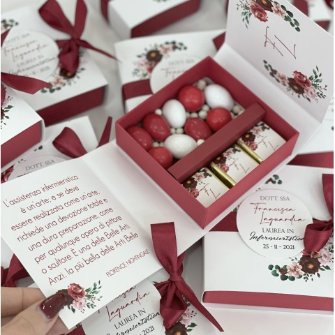 Scatola Abbraccio Big Laurea Red Flower