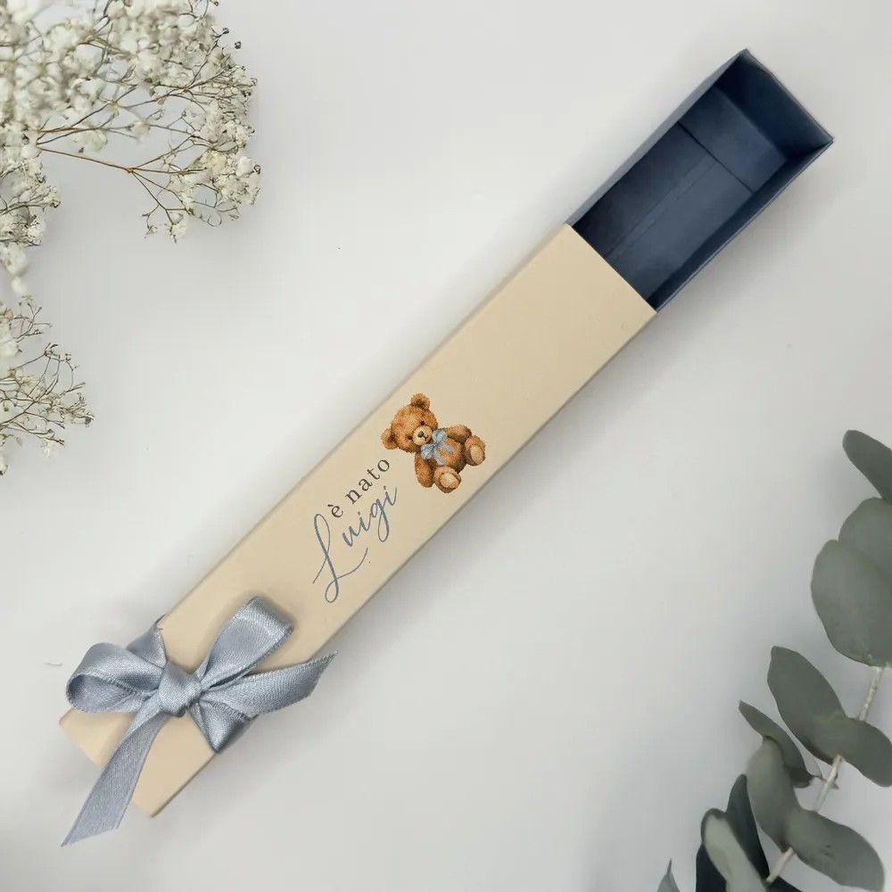 Scatolina Portaconfetti Fiammifero Sottile Orsetto Luigi Iside Creazioni