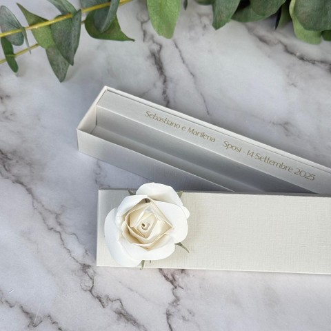 Box Portaconfetti Matrimonio con Rosa 2