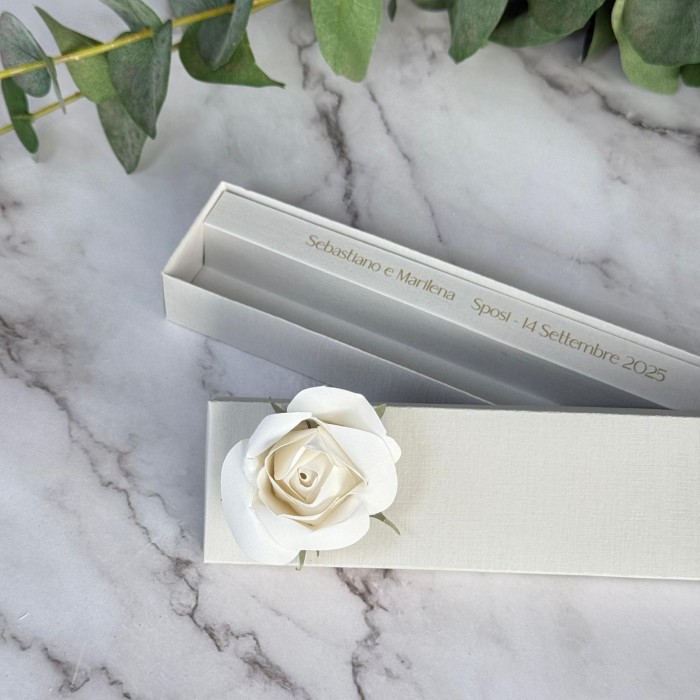 Box Portaconfetti Matrimonio con Rosa